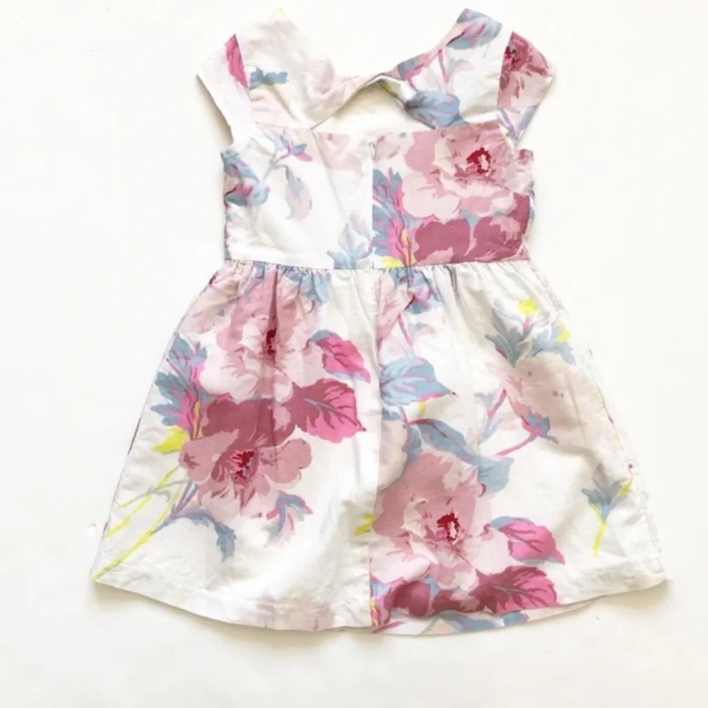 Gapkids linen blend peep back dress EUC S(6-7Y)